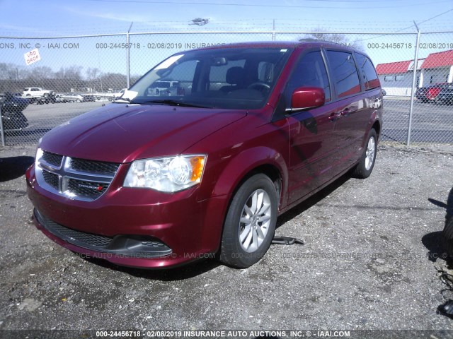 2C4RDGCG6FR587400 - 2015 DODGE GRAND CARAVAN SXT RED photo 2