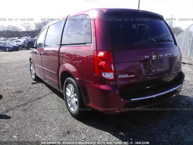 2C4RDGCG6FR587400 - 2015 DODGE GRAND CARAVAN SXT RED photo 3