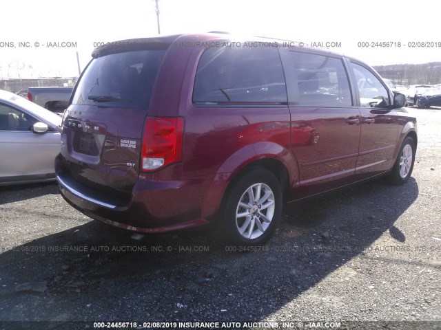 2C4RDGCG6FR587400 - 2015 DODGE GRAND CARAVAN SXT RED photo 4