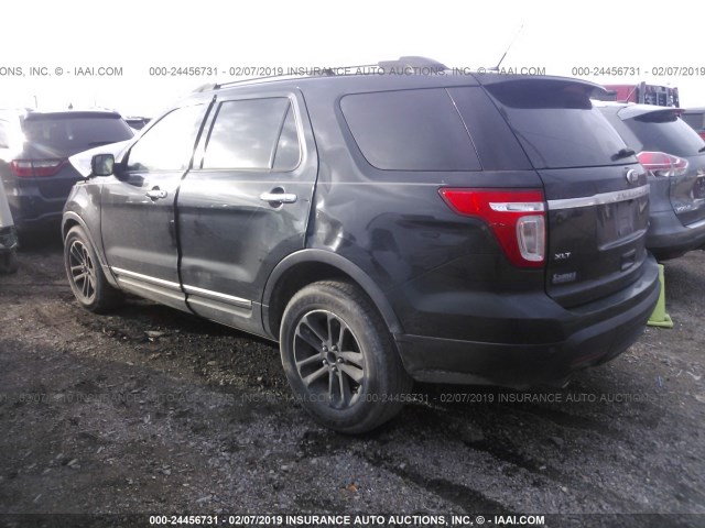 1FM5K7D81EGC00839 - 2014 FORD EXPLORER XLT BLACK photo 3