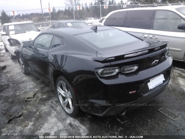 1G1FH1R72K0108415 - 2019 CHEVROLET CAMARO SS BLACK photo 3