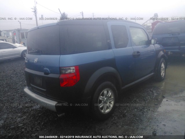 5J6YH18636L006189 - 2006 HONDA ELEMENT EX BLUE photo 4