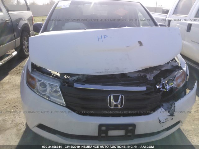 5FNRL5H62DB014378 - 2013 HONDA ODYSSEY EXL WHITE photo 6