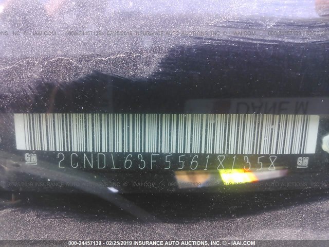 2CNDL63F556181358 - 2005 CHEVROLET EQUINOX LT MAROON photo 9