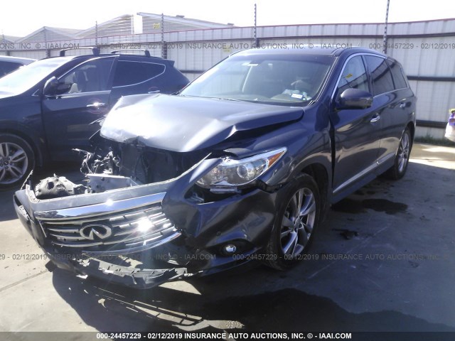 5N1AL0MN0DC349063 - 2013 INFINITI JX35 GRAY photo 2