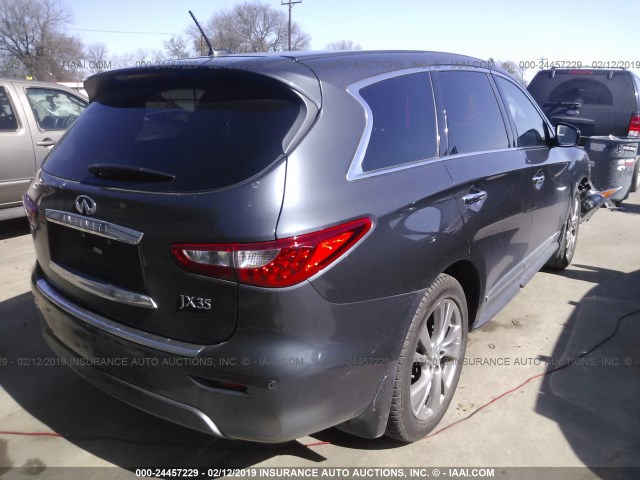 5N1AL0MN0DC349063 - 2013 INFINITI JX35 GRAY photo 4