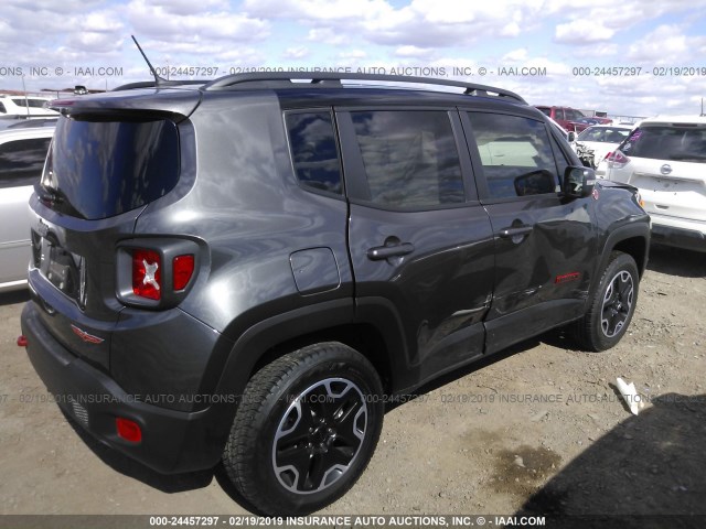 ZACCJBCB5HPF99437 - 2017 JEEP RENEGADE TRAILHAWK GRAY photo 4