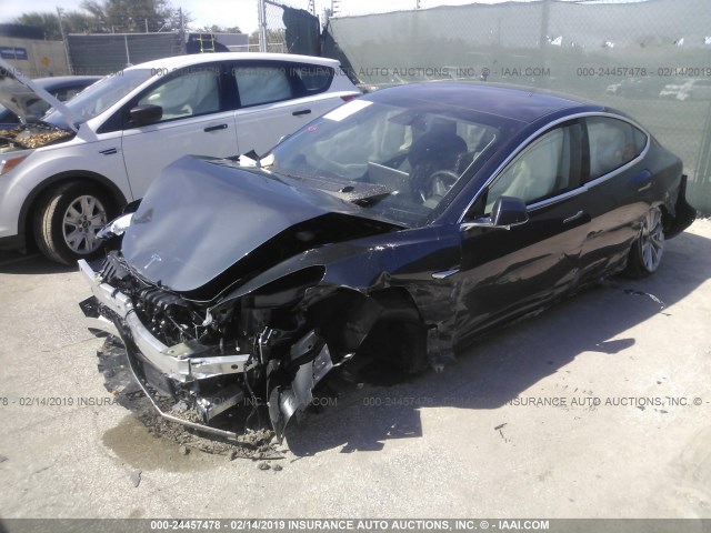 5YJ3E1EA4JF024116 - 2018 TESLA MODEL 3 Dark Blue photo 2