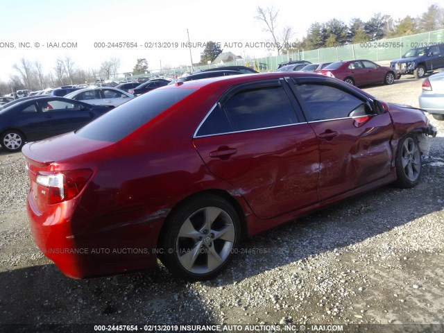 4T1BK1FK1DU528447 - 2013 TOYOTA CAMRY SE/XLE RED photo 4