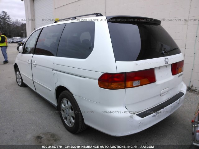 5FNRL18683B084796 - 2003 HONDA ODYSSEY EX WHITE photo 3