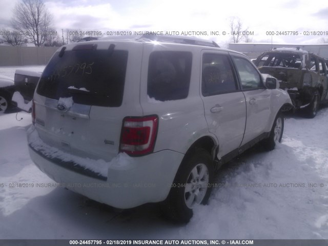 1FMCU9EG1CKC46720 - 2012 FORD ESCAPE LIMITED WHITE photo 4