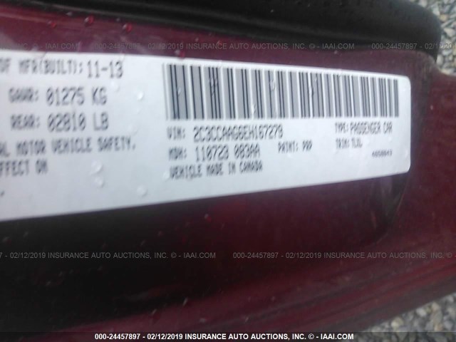 2C3CCAAG6EH167279 - 2014 CHRYSLER 300 RED photo 9