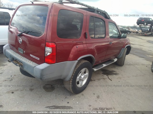 5N1ED28Y94C603058 - 2004 NISSAN XTERRA XE/SE RED photo 4