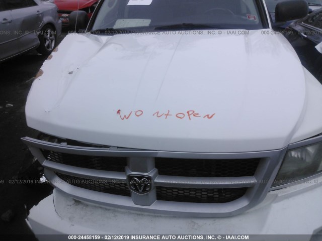 1D7RW3GK0AS221270 - 2010 DODGE DAKOTA SXT WHITE photo 10