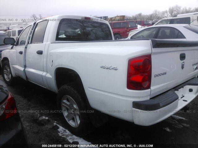 1D7RW3GK0AS221270 - 2010 DODGE DAKOTA SXT WHITE photo 3