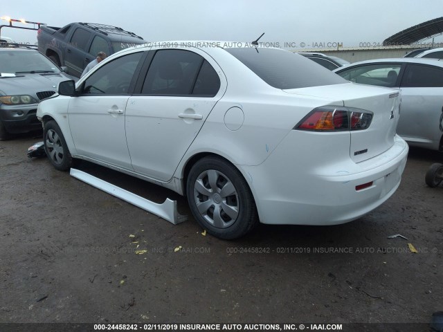 JA32U2FUXBU005476 - 2011 MITSUBISHI LANCER ES/ES SPORT WHITE photo 3