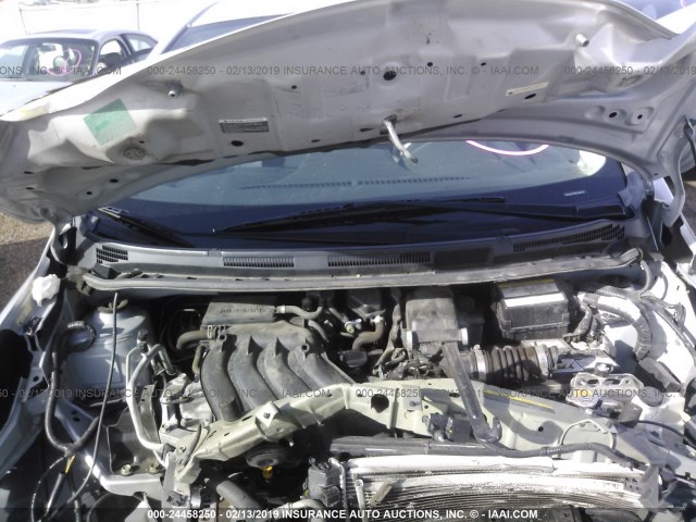 3N1CE2CP9FL446178 - 2015 NISSAN VERSA NOTE S/S PLUS/SV/SL/SR SILVER photo 10