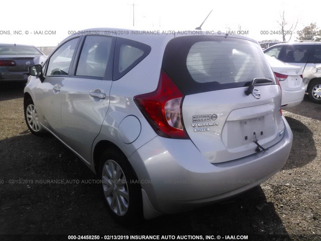 3N1CE2CP9FL446178 - 2015 NISSAN VERSA NOTE S/S PLUS/SV/SL/SR SILVER photo 3