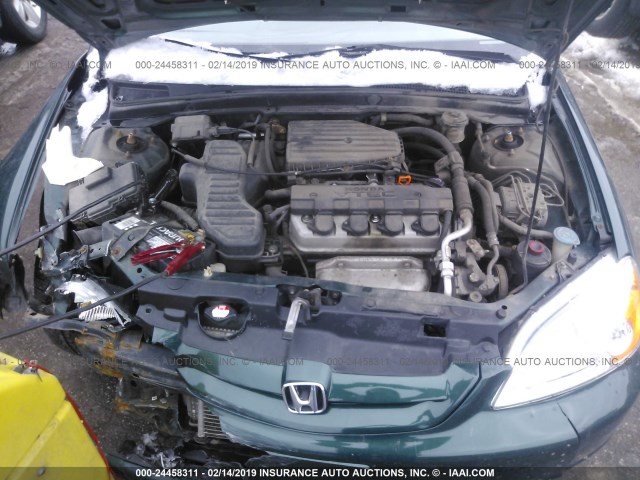 1HGEM22951L110688 - 2001 HONDA CIVIC SI/EX GREEN photo 10