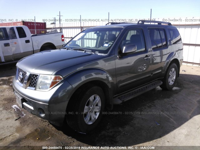 5N1AR18UX5C787144 - 2005 NISSAN PATHFINDER LE/SE/XE GRAY photo 2