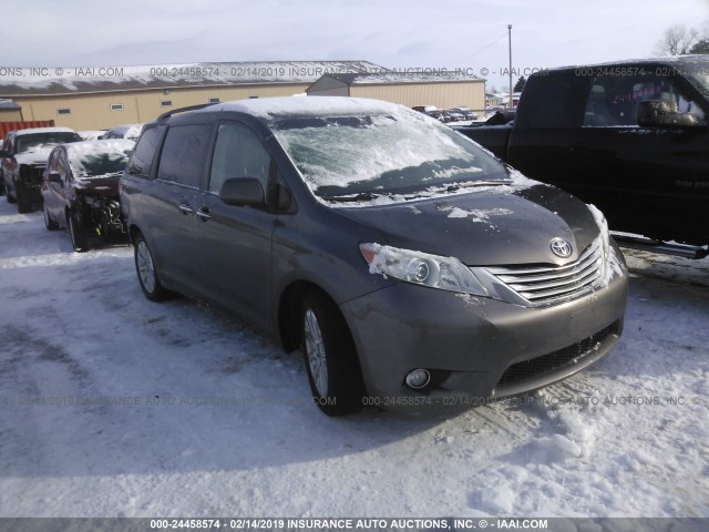 5TDDK3DC8CS044184 - 2012 TOYOTA SIENNA XLE/LIMITED GRAY photo 1