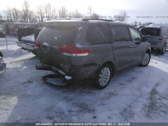 5TDDK3DC8CS044184 - 2012 TOYOTA SIENNA XLE/LIMITED GRAY photo 4