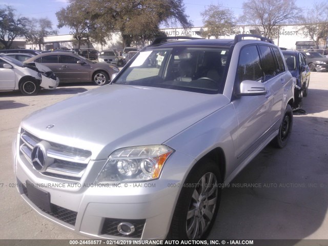 WDCGG8HB2CF823989 - 2012 MERCEDES-BENZ GLK 350 4MATIC SILVER photo 2