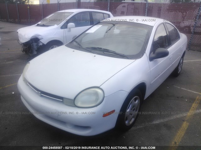 1B3ES46C71D163894 - 2001 DODGE NEON SE/ES WHITE photo 2