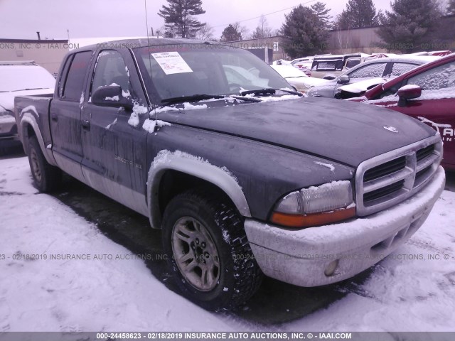 1B7HL48N82S512548 - 2002 DODGE DAKOTA QUAD SLT GRAY photo 1