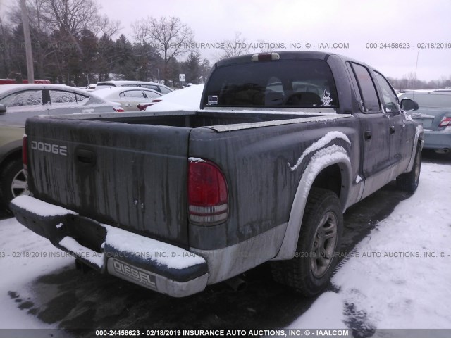 1B7HL48N82S512548 - 2002 DODGE DAKOTA QUAD SLT GRAY photo 4