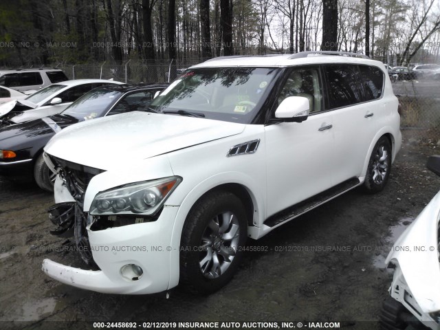 JN8AZ2NE7B9000901 - 2011 INFINITI QX56 WHITE photo 2