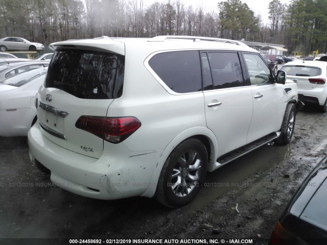 JN8AZ2NE7B9000901 - 2011 INFINITI QX56 WHITE photo 4