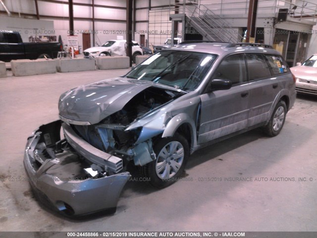 4S4BP60C987310566 - 2008 SUBARU OUTBACK GRAY photo 2