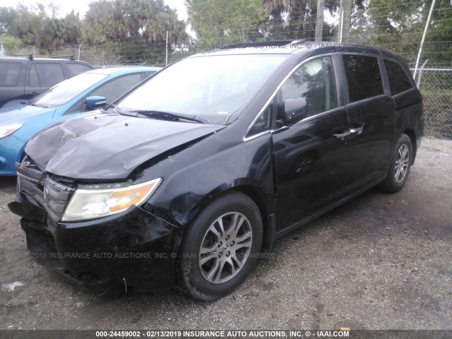 5FNRL5H66DB055306 - 2013 HONDA ODYSSEY EXL BLACK photo 2