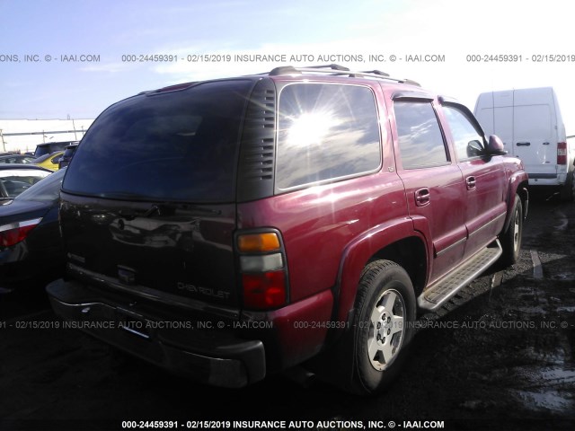 1GNEK13T44J136070 - 2004 CHEVROLET TAHOE K1500 RED photo 4