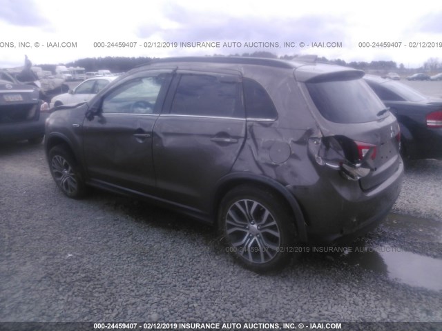 JA4AP4AW3HZ030895 - 2017 MITSUBISHI OUTLANDER SPORT SEL GRAY photo 3