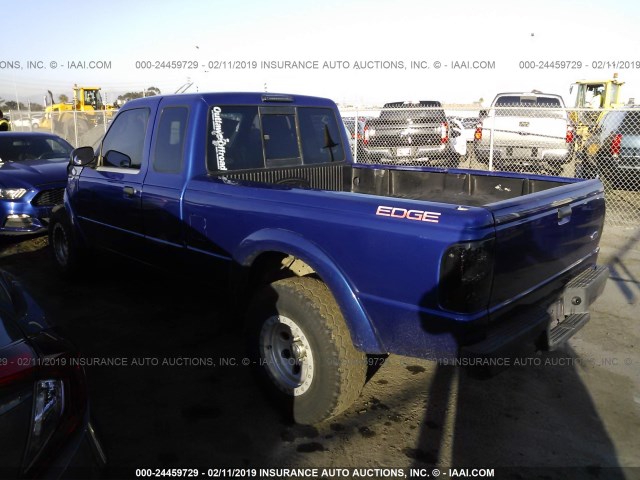 1FTYR14U04PA19043 - 2004 FORD RANGER SUPER CAB BLUE photo 3