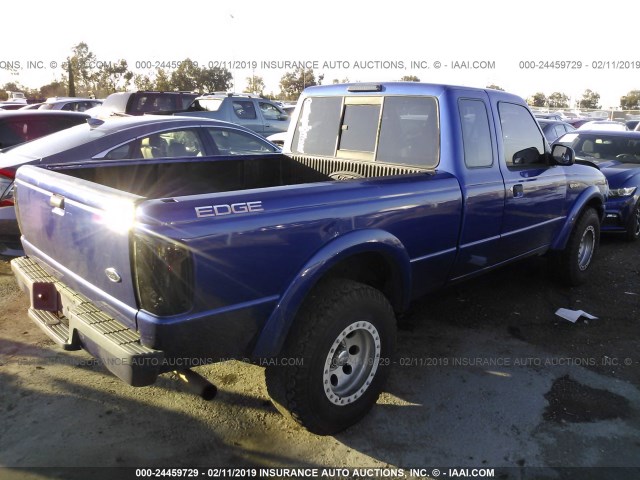 1FTYR14U04PA19043 - 2004 FORD RANGER SUPER CAB BLUE photo 4