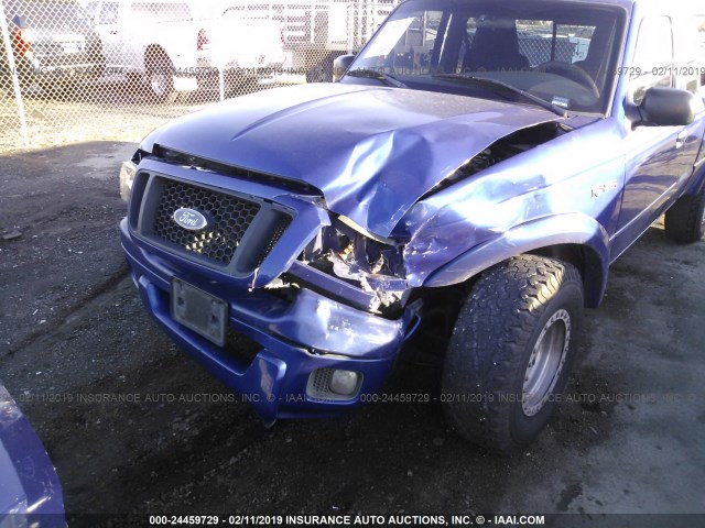 1FTYR14U04PA19043 - 2004 FORD RANGER SUPER CAB BLUE photo 6