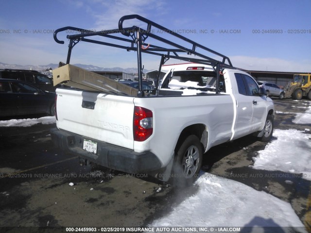 5TFCY5F10EX016779 - 2014 TOYOTA TUNDRA DOUBLE CAB SR/SR5 WHITE photo 4