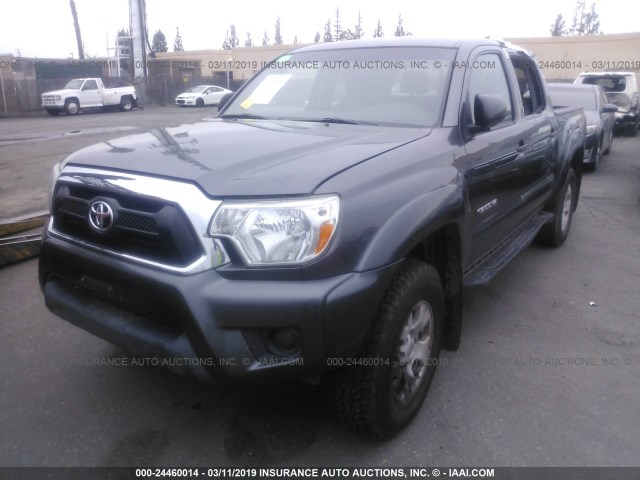 5TFJX4GN1FX040659 - 2015 TOYOTA TACOMA DOUBLE CAB PRERUNNER GRAY photo 2
