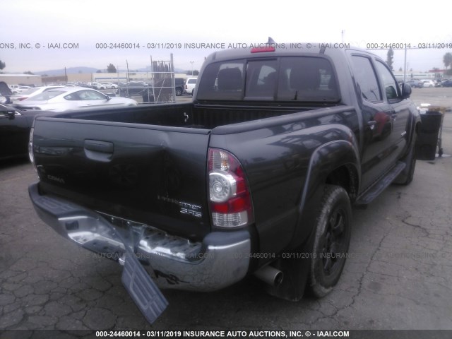 5TFJX4GN1FX040659 - 2015 TOYOTA TACOMA DOUBLE CAB PRERUNNER GRAY photo 4