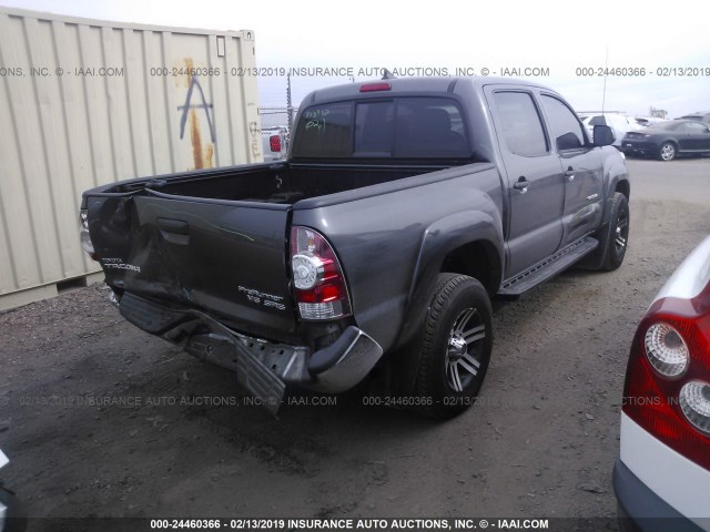 3TMJU4GN4FM183006 - 2015 TOYOTA TACOMA DOUBLE CAB PRERUNNER GRAY photo 4