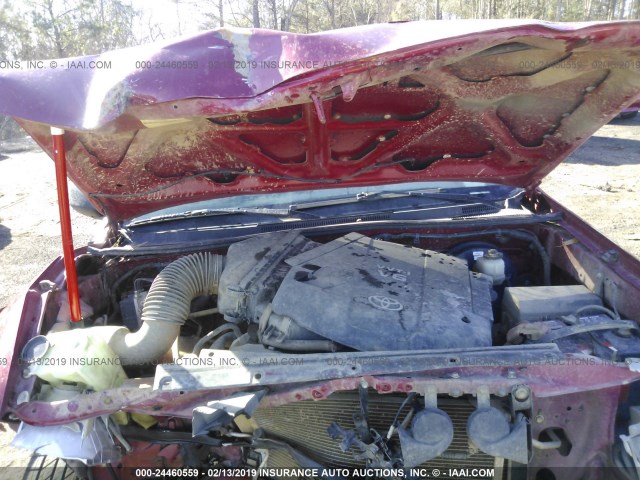 5TEUU42N39Z618237 - 2009 TOYOTA TACOMA ACCESS CAB წითელი ფოტო 10