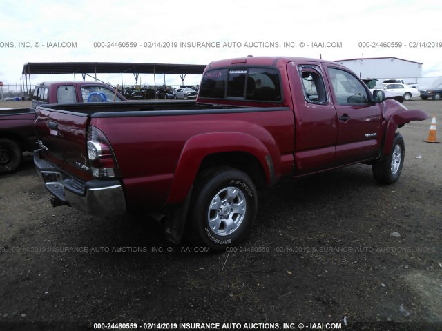 5TEUU42N39Z618237 - 2009 TOYOTA TACOMA ACCESS CAB წითელი ფოტო 4