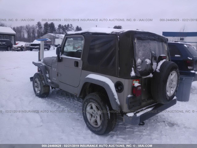 1J4FA39S65P346995 - 2005 JEEP WRANGLER X TAN photo 3