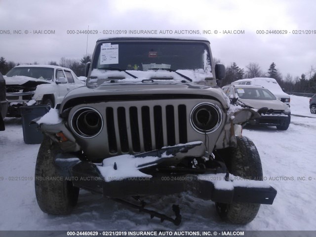 1J4FA39S65P346995 - 2005 JEEP WRANGLER X TAN photo 6