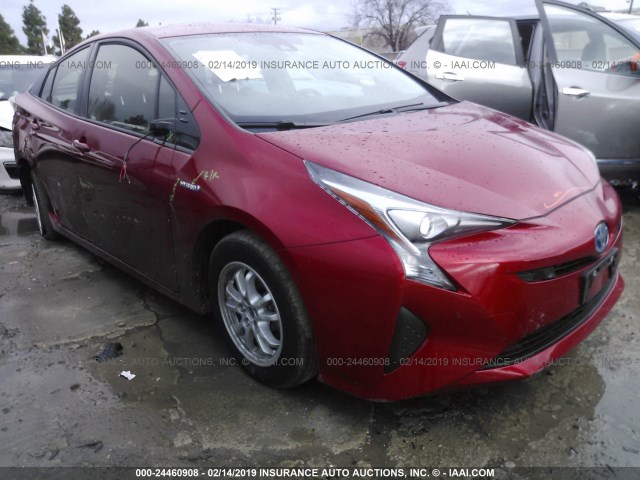 JTDKARFU8H3537407 - 2017 TOYOTA PRIUS RED photo 1