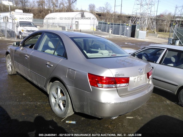 5NPEU46F07H229529 - 2007 HYUNDAI SONATA SE/LIMITED Champagne photo 3