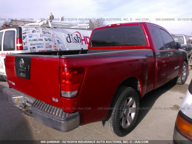 1N6BA06A26N534163 - 2006 NISSAN TITAN XE/SE/LE RED photo 4